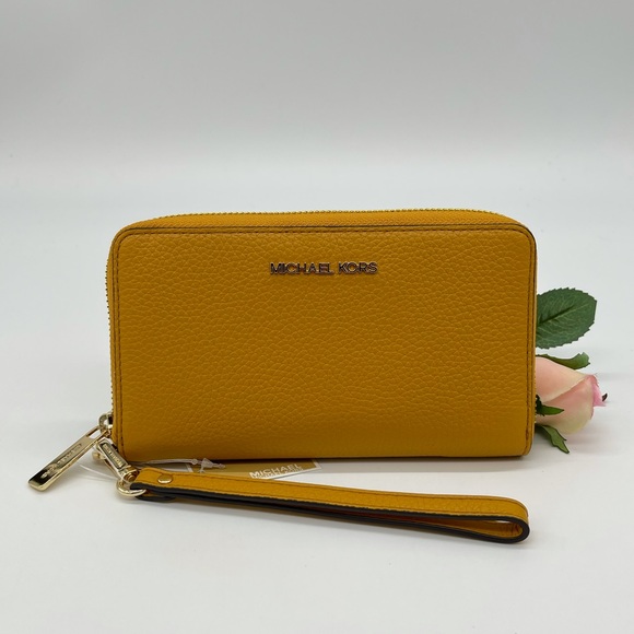 Michael Kors Large Flat MF Phone Case Wallet Marigold